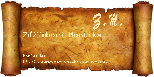 Zámbori Montika névjegykártya